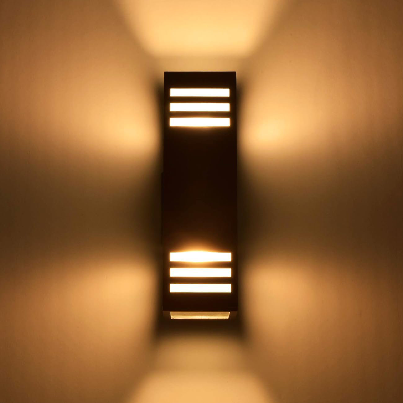 Outdoor Wall Lights Dusk to Dawn 2 Pack Modern Porch Lights Outdoor Square Up and Down Lights Outdoor Waterproof Exterior Light Fixture for House